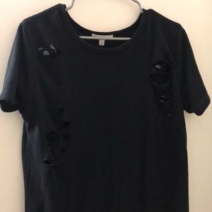 Distressed Black shirt T-shirt Dress